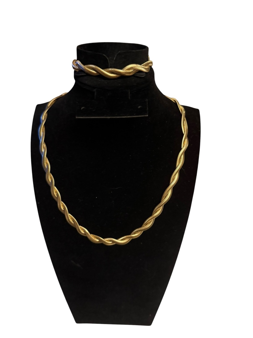 Plunder Gold Twisted Rope Necklace and Cuff Set